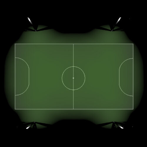 Simulación de alumbrado de cancha de fútbol 5