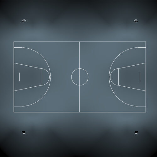 Iluminación de cancha de baloncesto para recreación